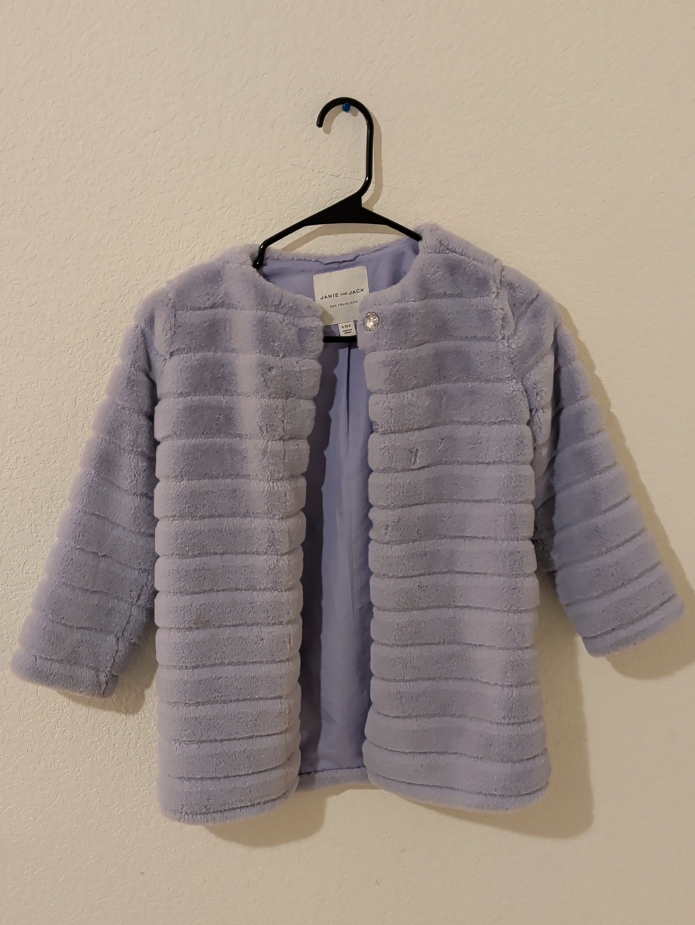 Janie and Jack Lilac Faux Fur Pea Coat for Kids